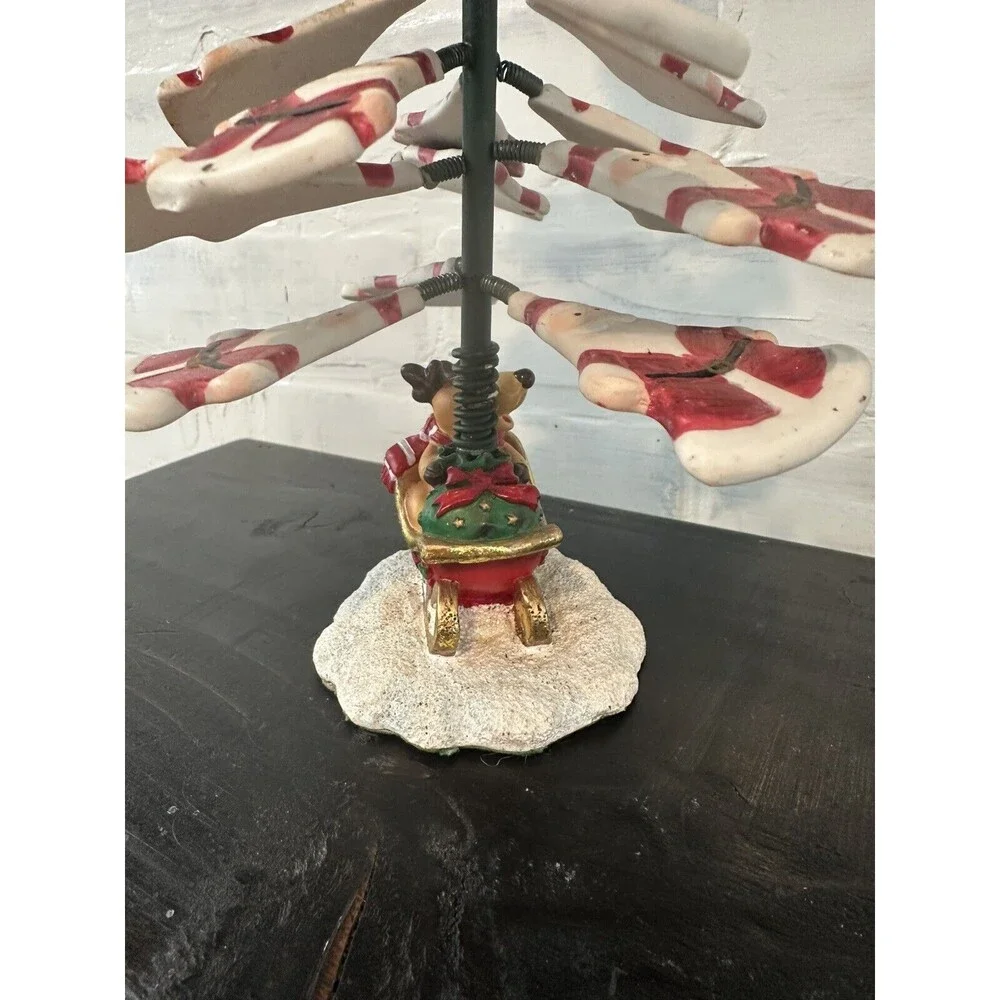 Vintage Shimmy Shake Santa Reindeer Sleigh Christmas Tree‎ Wiggle Wobble Springs